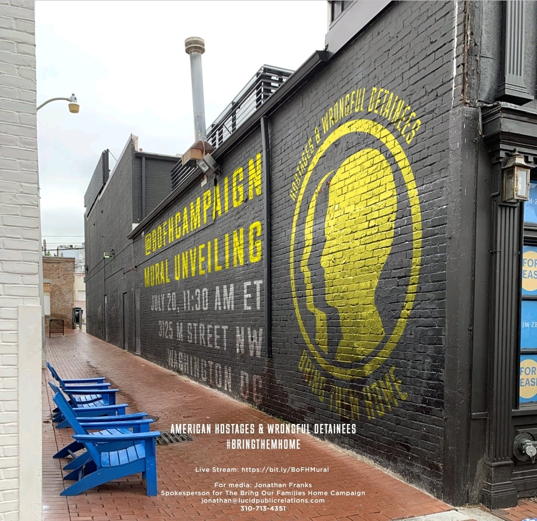 Join us for the unveiling of the @BOFHcampaign mural in D.C. Will feat. 18 U.S. hostages & wrongful detainees @freepaulwhelan @brittneygriner @freethehero #freeEMAD #MatthewHeath #FreeLukeAndAiran @FreeTheNamazis @freeMorad1 MarkSwidan ShahabDalili @freeKaiLi @FreeMajdK