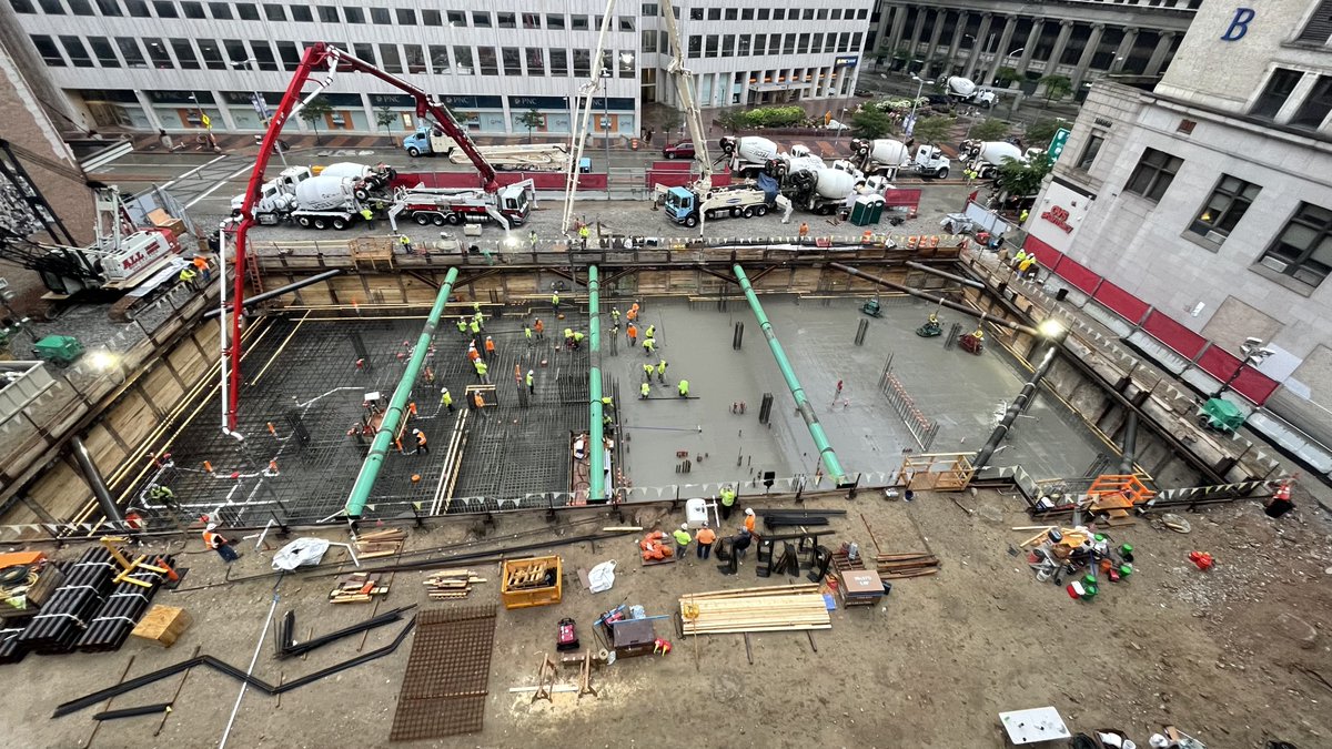 CCI_Contractors's tweet photo. More progress photos during the #matfoundation pour at @CityClubApts CBD #Cleveland https://t.co/TxrXReZ5oG