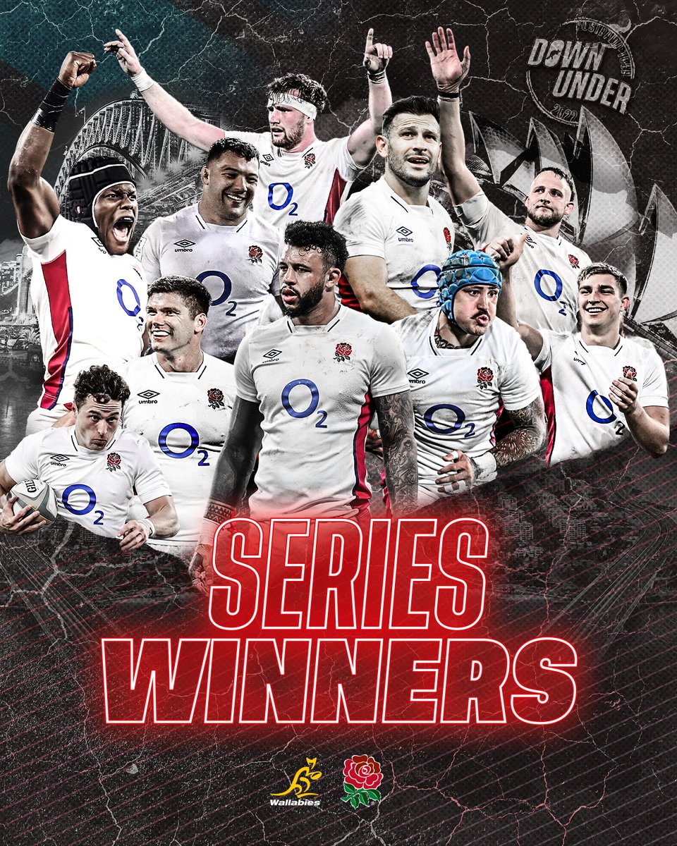 EnglandRugby's tweet photo. 𝙎𝙪𝙘𝙘𝙚𝙨𝙨 𝘿𝙤𝙬𝙣 𝙐𝙣𝙙𝙚𝙧 🌹

A 2-1 series win against @wallabies 👏👏

#AUSvENG https://t.co/DkZlpD58iv
