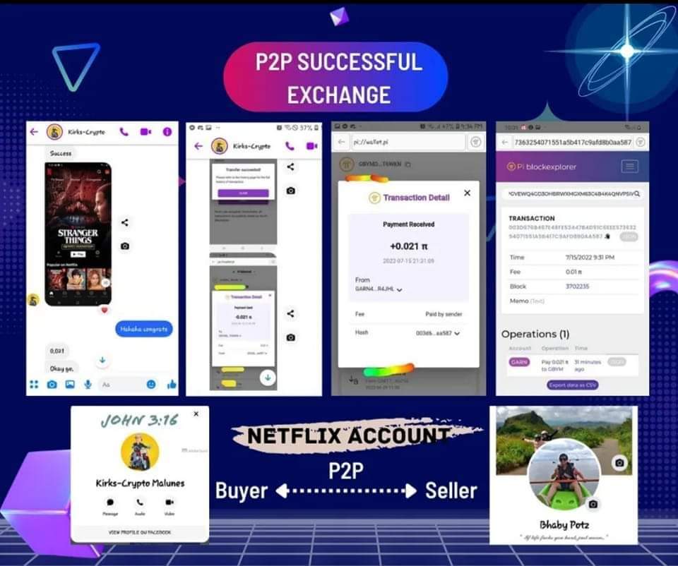 💥Successful P2P #Pitransactions. #pioneers bought a Netflix shared account for 𝟷 𝚖𝚘𝚗𝚝𝚑 𝚏𝚘𝚛 𝚘𝚗𝚕𝚢 0.021π(galing diba?!)👍

🥰Keep watching and keep digging. 
#PiNetwork 

Pi Telegram👉 t.me/PiNews_EN