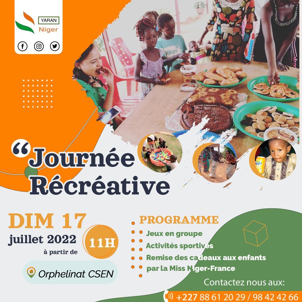 YaranNiger's tweet photo. #SharingIsCaring ♥️

Ce dimanche nous vous invitons à la journée récréative de Yaran Niger 🇳🇪 à l'orphelinat CSEN à partir de 11h. Venez partager ce moment en compagnie des enfants autour d'une table garnie 😋.

Vous pouvez contribuer en appellant le 88612029/98424266 https://t.co/HhxfNHzloQ