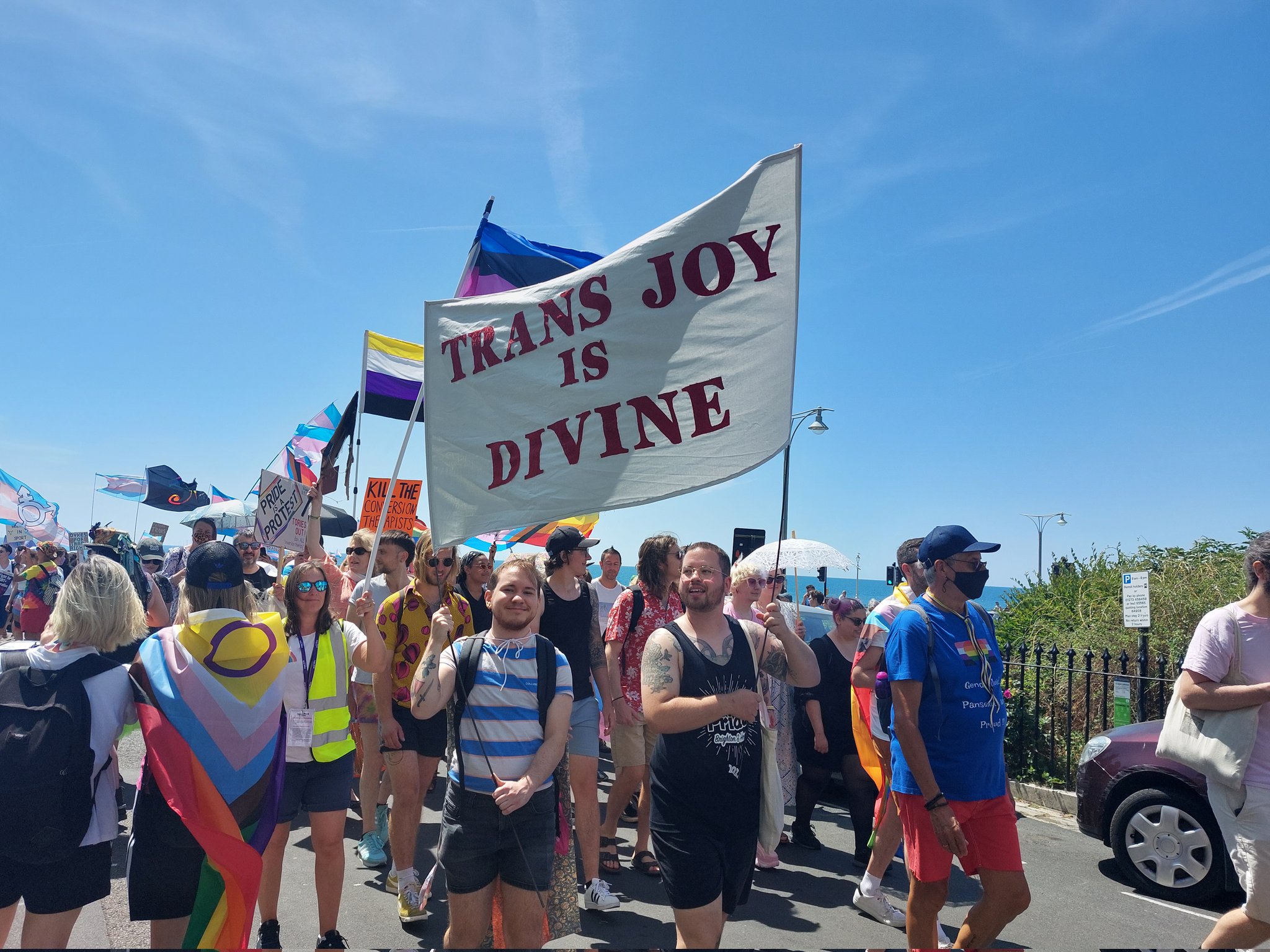 PinkNews on X: Trans Joy is Divine 🏳️‍⚧️ #TransPrideBrighton   / X