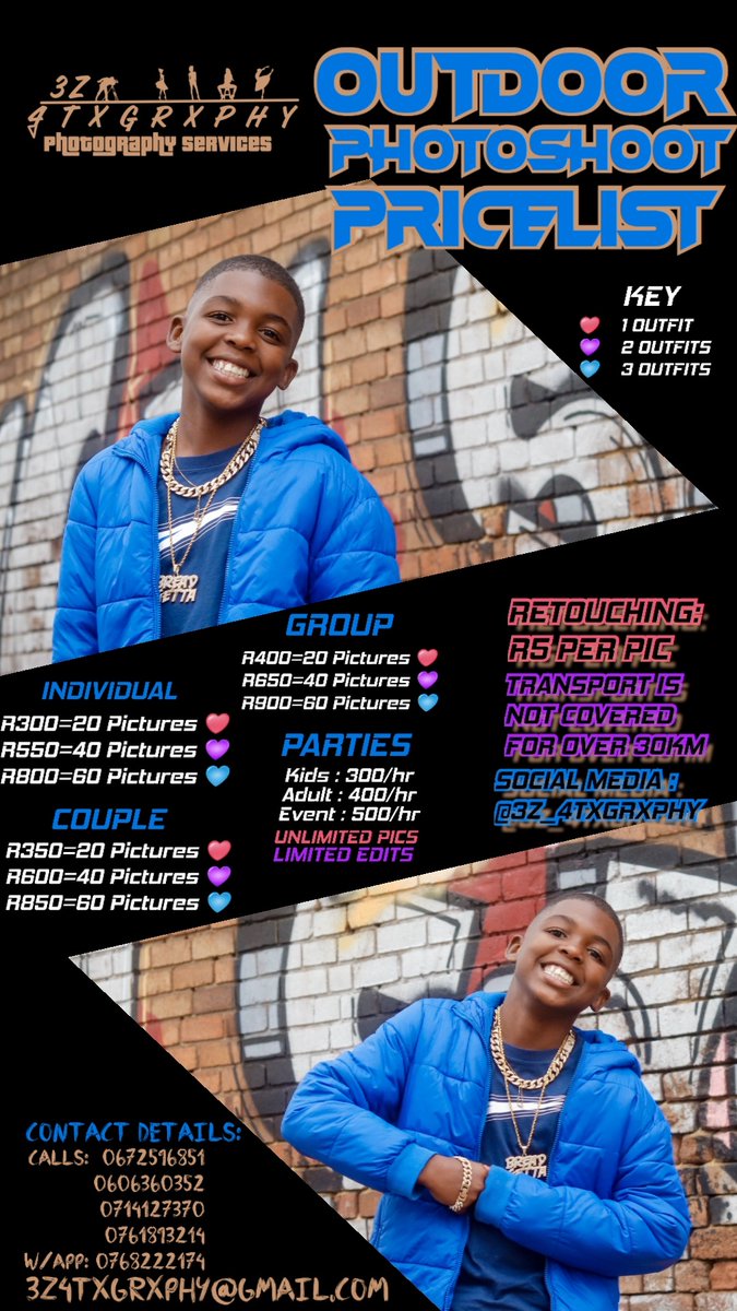 ThxFotogrxpher's tweet photo. Outdoor photoshoot prices 

Model: @trapkingdls
#Pricelist #photography #Quality #HelpMeMyNation https://t.co/Qj4Y1FEVNB