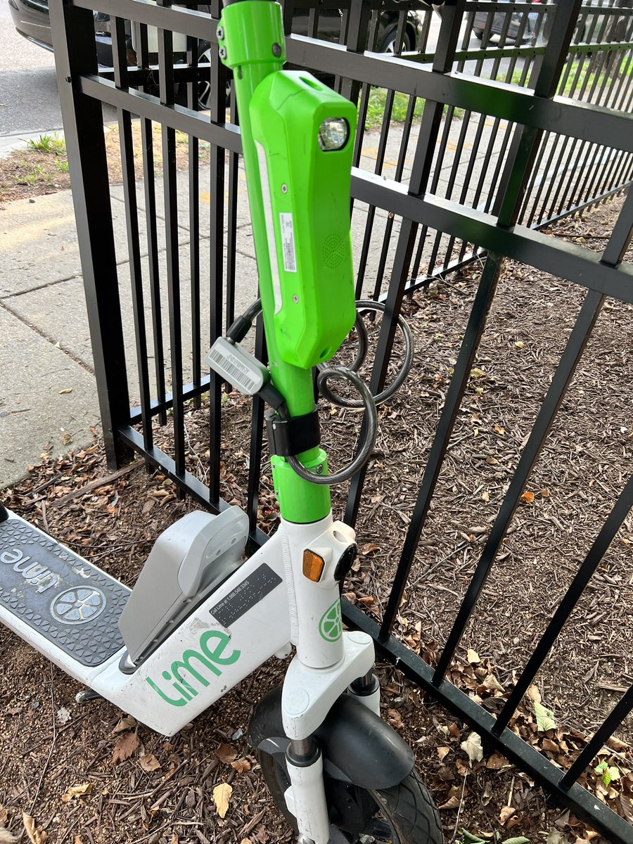 Hey <a href="/limebike/">Lime</a> - someone locked a scooter to our home fence. Can you please remove it? Our fence isn’t a bike rack (and it’s chained where our trash cans go). Thanks.