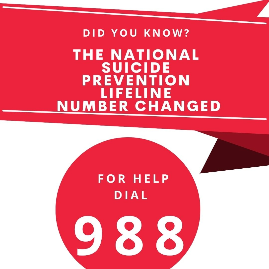 Did you know? Effective today, the National Suicide Prevention Lifeline is now 988. 

For more information: zcu.io/DRN3