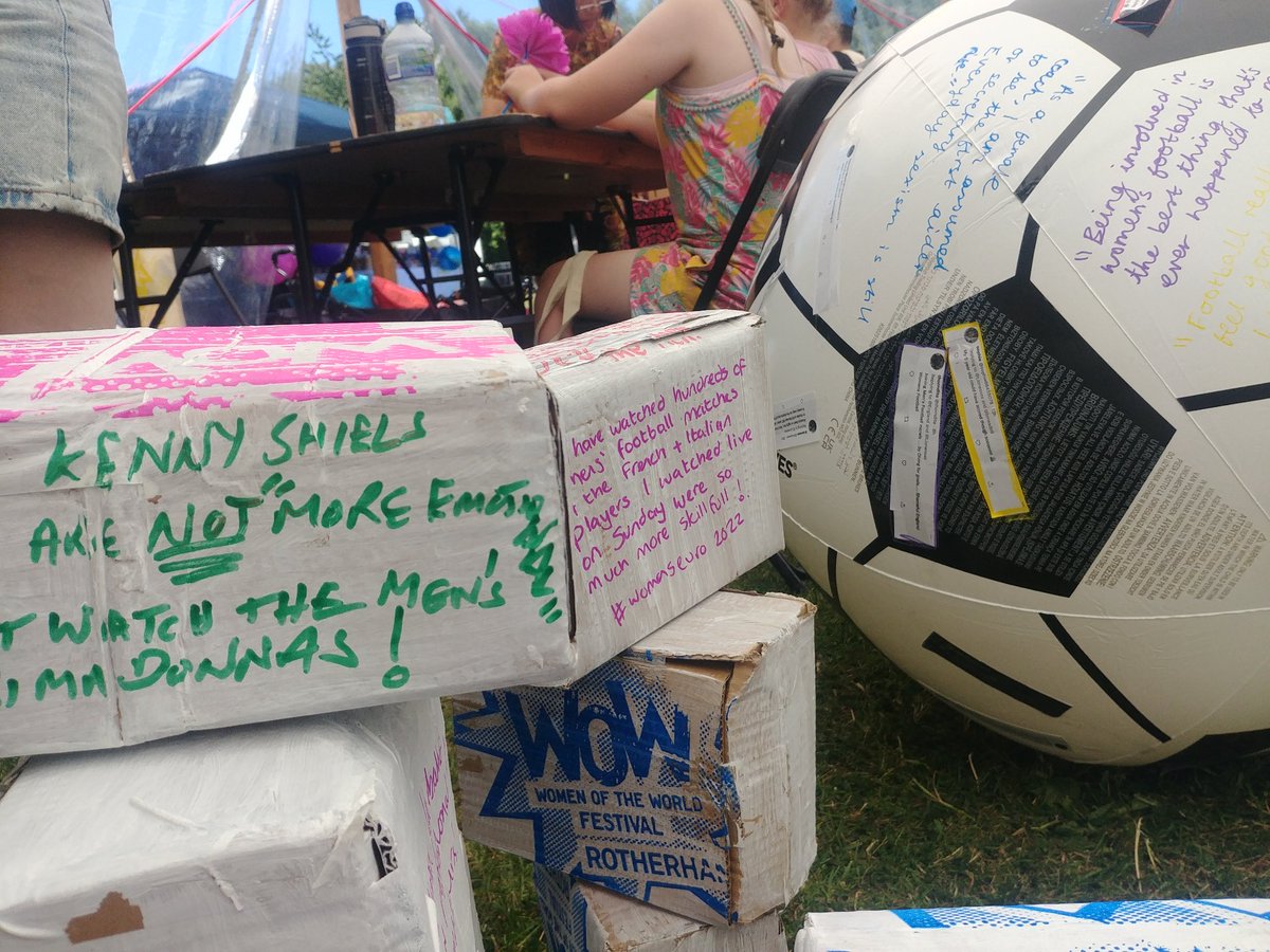 typesetspace's tweet image. Give sexism in sport the red card! Come and make your mark on our Passing and Tackling activity in the market tent at #wowrotherham @wowrotherham