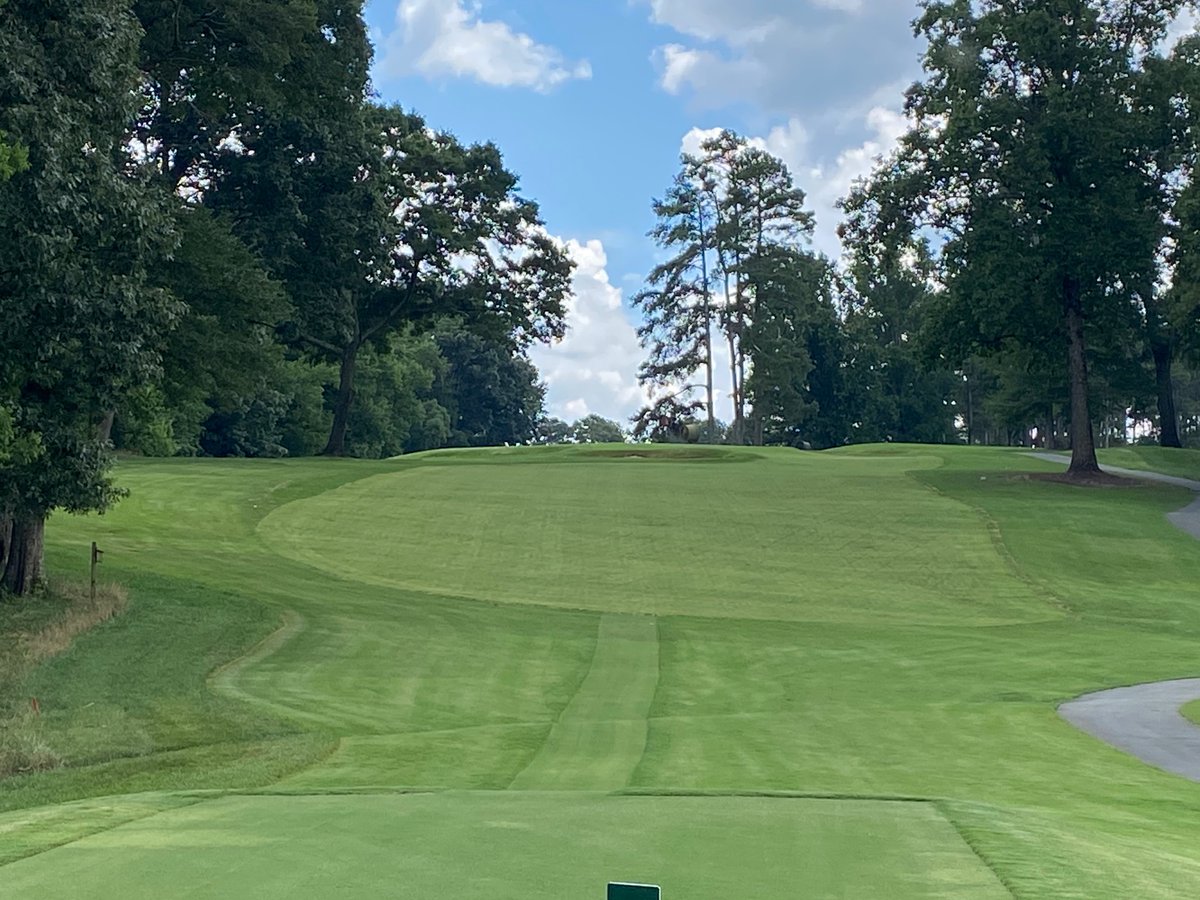 1908Turf's tweet photo. Re-sodded our 11th fairway two weeks ago with @Tahoma31Bermuda and it was rooted in <5 days and mowed for the first time at 6 days. At two weeks old it looks like it’s been there forever. Still amazed at how awesome this grass is every time we use it! #Amazed #BestBermudaEver https://t.co/pd6Fnw61Ow