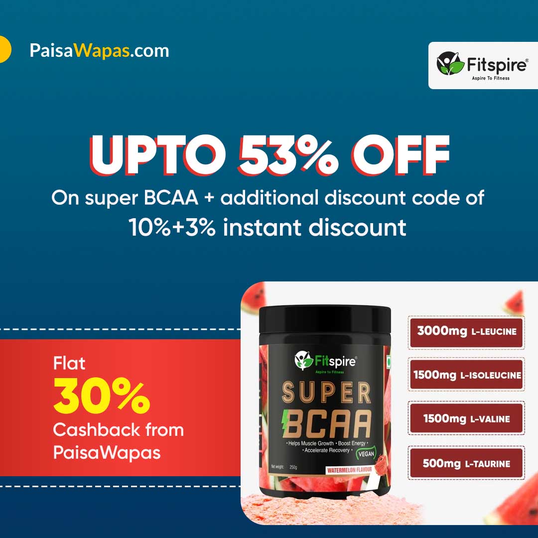 paisawapas's tweet photo. Fitspire Apsire to Fitness 💪
✅Upto 53% Off On BCAA
+
✅Flat 30% Cashback From Paisawapas
✅Buy Now
.
.
.
.
.
.
#paisaWapas #gymmotivation #bcca #bcaa #bcaapowder #bcaas #proteinshake #protein #energydrink #energyhealing #fitnessfreak #fitnessmotivation #diet #dietplan https://t.co/cDeUDe9qdK