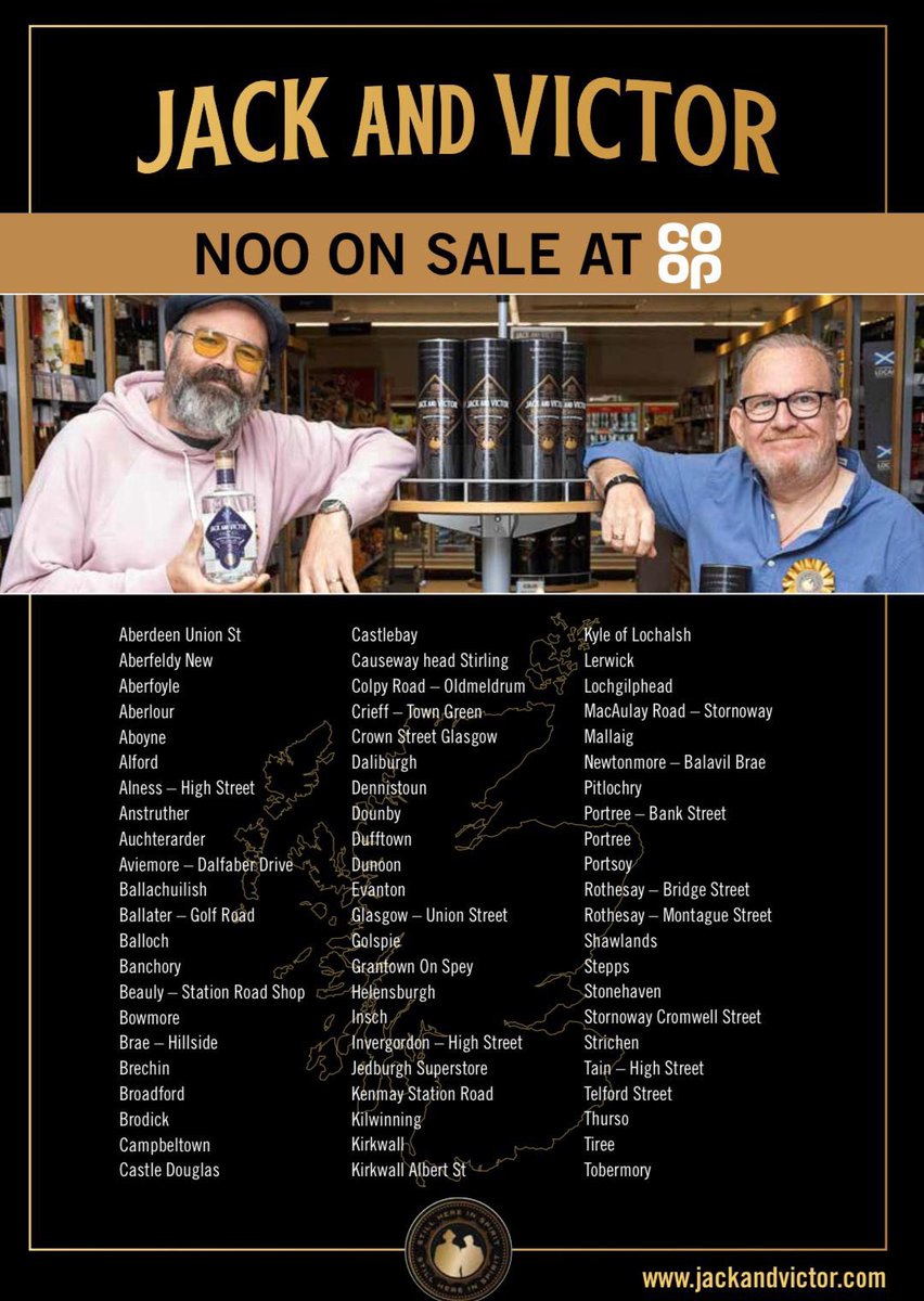 Brilliant new additions to our Scottish range 🏴󠁧󠁢󠁳󠁣󠁴󠁿 Great to have <a href="/jandvofficial/">jackandvictorofficial</a> Whisky and Gin in our Pitlochry store. <a href="/maria_dryburgh/">Maria dryburgh</a> <a href="/KevinBuchanCoOp/">K Buchan</a>