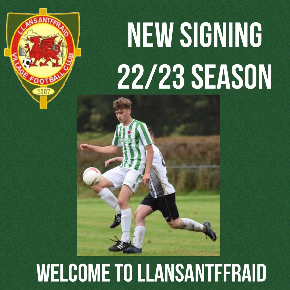 st_ffraidfc's tweet photo. 🟢⚪️ BIGGS SIGNS ⚪️🟢 
The club are delight to announce Adam Biggs. He was sought after this pre season after leaving Carno. He is a tall, athletic midfield player who has fitted in seamlessly. #forthefuture #wantstowin #baller #Ffraid @adambiggs99 https://t.co/04XeXx3a6R