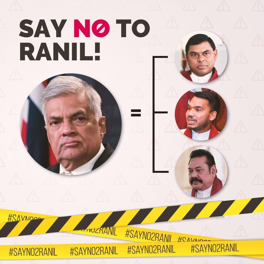 nuzlyhameem's tweet photo. Say No to Ranil

#SayNo2Ranil https://t.co/QbdVw9FBm6