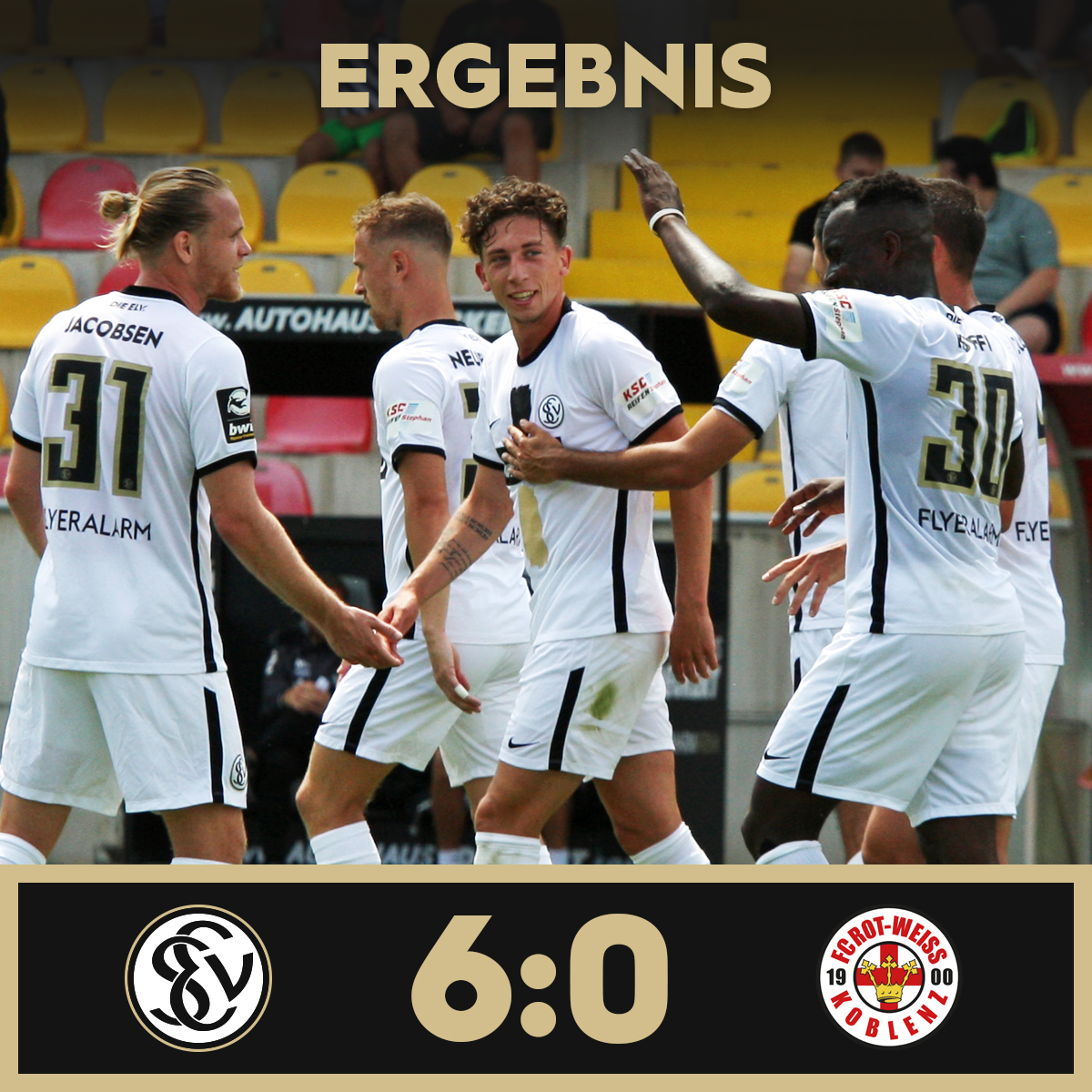 SV07Elversberg's tweet photo. Guter letzter Test! In Halbzeit zwei legen neben einem Koblenzer Eigentor noch Manuel #Feil und Sinan #Tekerci nach - damit gewinnt #DieElv mit 6:0! Gut so, Männer! ⚫️⚪️🔥
#UnsereElv #NurDieSVE https://t.co/FYB42pMm4T