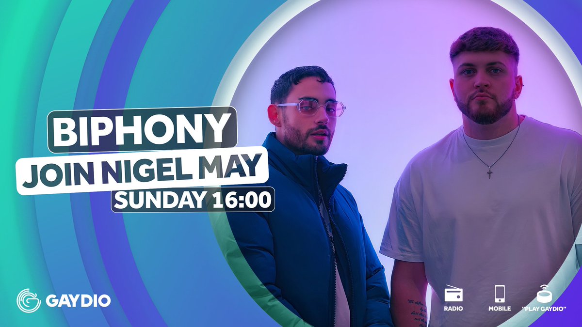 My other guest on <a href="/Gaydio/">Gaydio</a> tomorrow will be the emerging LGBTQ+ talent that is <a href="/SamuelPack_/">Samuel Pack</a> singer with <a href="/biphonymusic/">BIPHONY</a> talking about their stonking new dance track, Gemini. Join us at 4-6pm
📻 97.8fm/88.4fm
📱 Gaydio App | DAB
🖲 ‘ALEXA play Gaydio’
🎧 gaydio.co.uk/player
