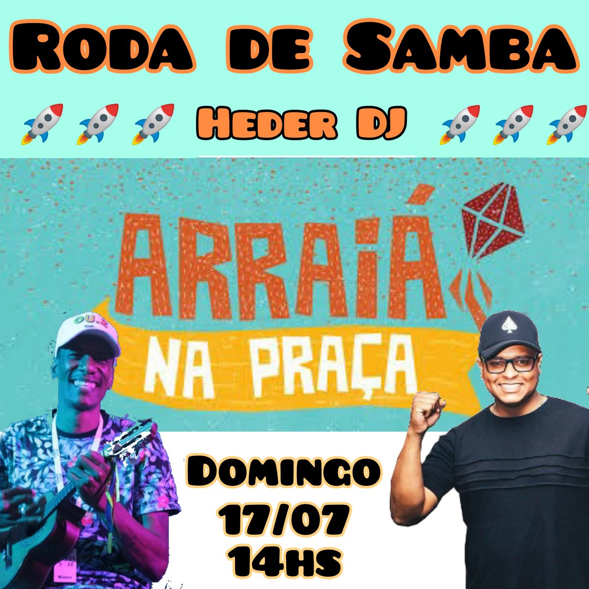 EspacodoBoteco's tweet photo. Amanhã, a partir das 14hs, "Arraiá da Praça", venham, tragam sua família para se divertir, teremos aquele pagode  de respeito com o brabo, Rafael do Cavaco e o Cara do momento Heder DJ.
#Brotem
#ArraiadaPraça
#BotecodaPraça
🚀🚀🚀🚀🚀🚀🚀 https://t.co/YSXZ9msAtI