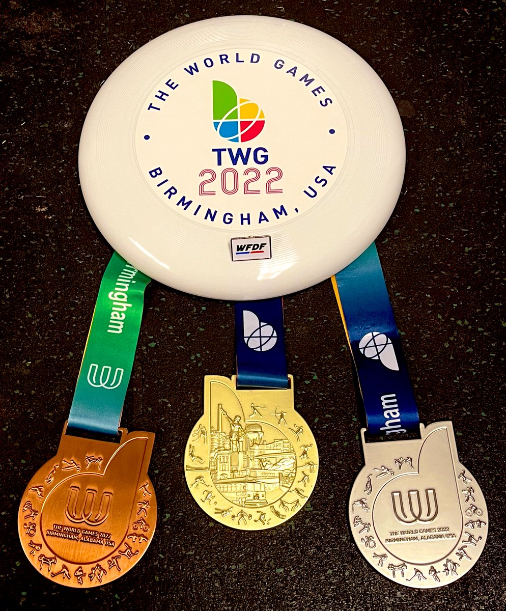 Welcome to Finals Day <a href="/TWG2022/">The World Games 2022 Birmingham</a> Flying Disc 🥇🥈🥉 #TWG2022 medals are IN THE HOUSE! 👀