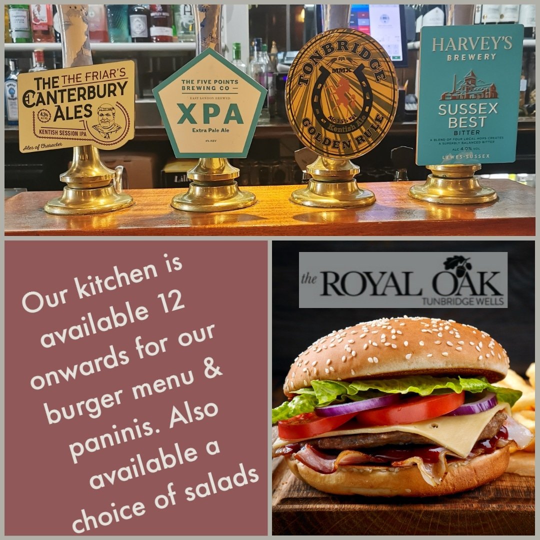 Cask ales now pouring,  kitchen available 12-5.  Pizza Cucina Van available 5-9