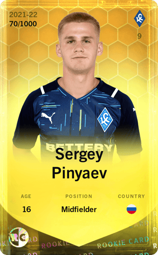 boncharsorare's tweet photo. La future légende du ballon rond titulaire comme attendu pour la première journée. #Pinyaev @Sorare 

Seulement 99 cartes éditées. Il n'y en aura pas pour tout le monde et c'est très bien pour le SO5. https://t.co/xtLnxbidoA
