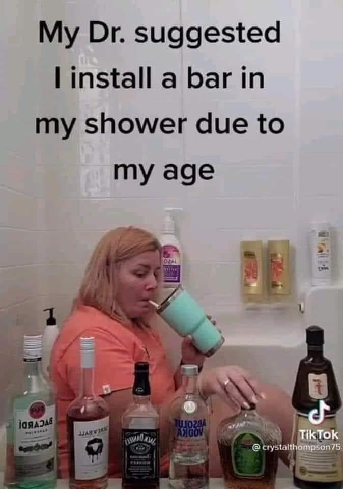 ballinluxe's tweet photo. The doctor should’ve been more specific
#showerbar #doctorsorders #drinking #funnymemes https://t.co/4SKOLfJKy5
