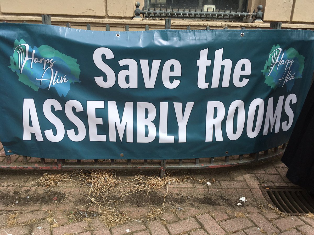 #SAVETheAssemblyRooms This historic building is where the Harpers played & #EdwardBunting notated their melodies @harpsalivefest @IrelandHarp @AchillHarpFest #Belfast