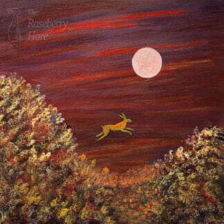 “Moonchaser” a 12x12 inch original painting available now in the Yarm Originals website