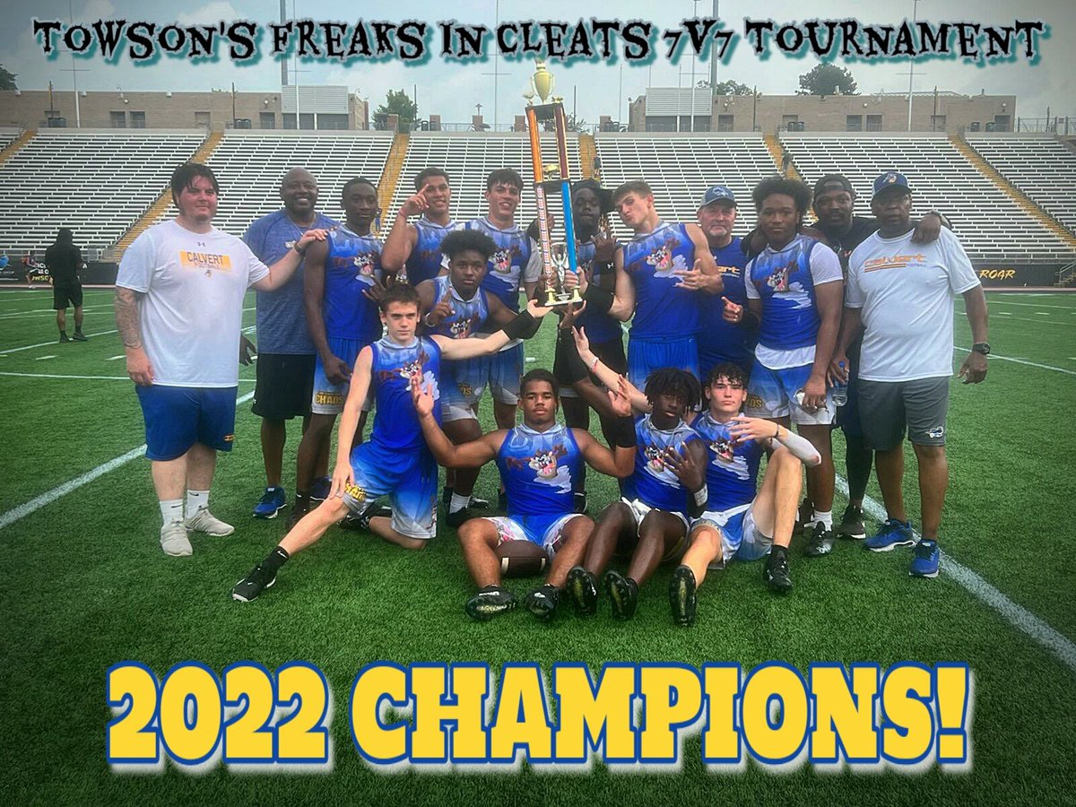 The Chaos battled through a tough 7v7 tournament season and in our final effort we take a stand and win the Towson Freaks in Cleats 7v7 Tournament! Congratulations to our  Cavaliers, our coaches, families and Calvert community! #1Heart1Beat1Soul #UncommonGreatness #THECalvertHigh