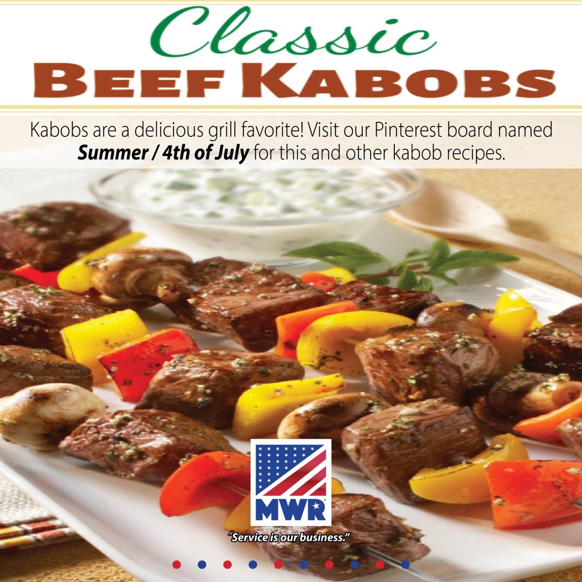 dlaHQCfmwr's tweet image. Wow 'em with a new grill recipe! Ingredients to make kabobs are fairly inexpensive to buy, easy to assemble, make an statement on the plate, and are easy to clean up. what more could you ask for? 

#dlafmwrenterprise   #GrillingGoodness   #SoEasyToDo