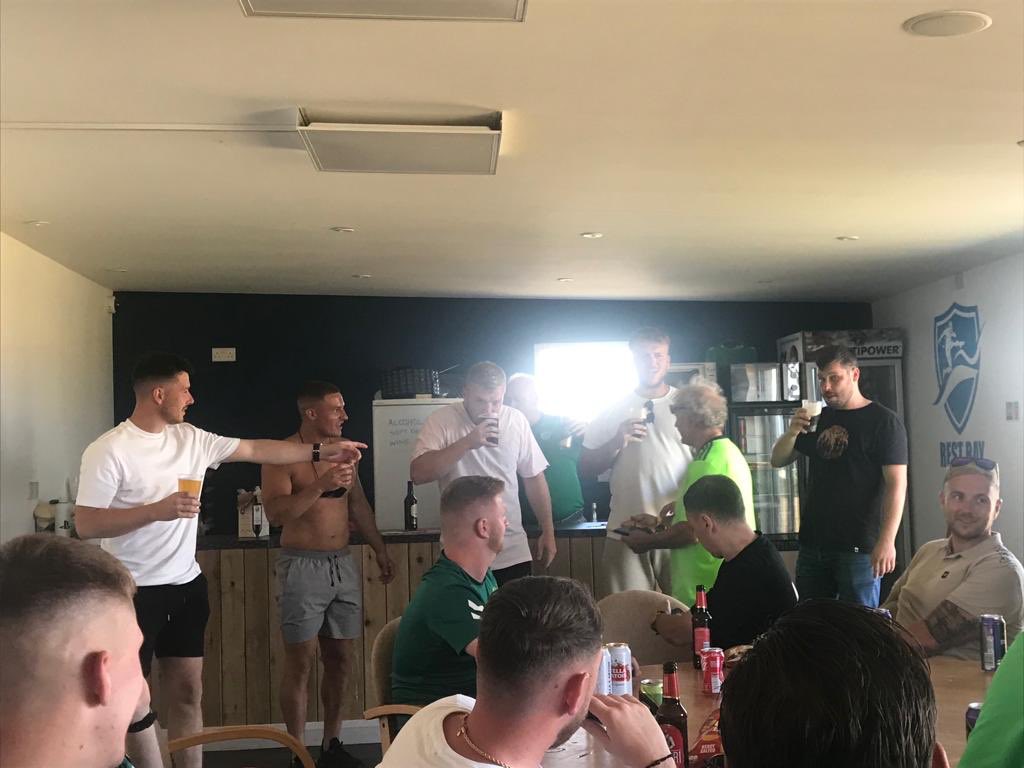 StJosephs6's tweet photo. Great trip up to @FCPorthcawl today turning out to be an annual trip..
Great bunch of lads..💚💚

W 2-0
⚽️ @rorysmitham
⚽️ @sam_brown7 https://t.co/qZ0oIBrUPE