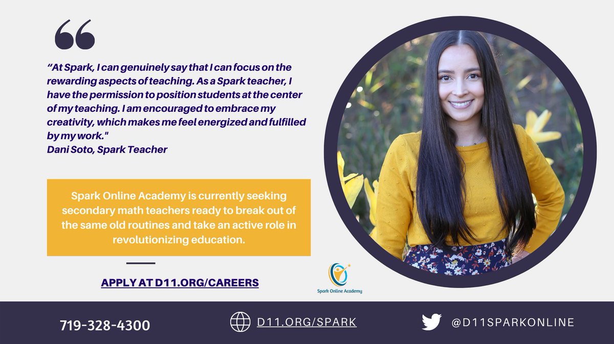 Ready for an energy boost in your career? We are an innovative project-based learning school looking for collaborative, creative secondary math teachers who want to break out of the same old routines. Apply at d11.org/careers or call to learn more 719-328-4300 @cssd11