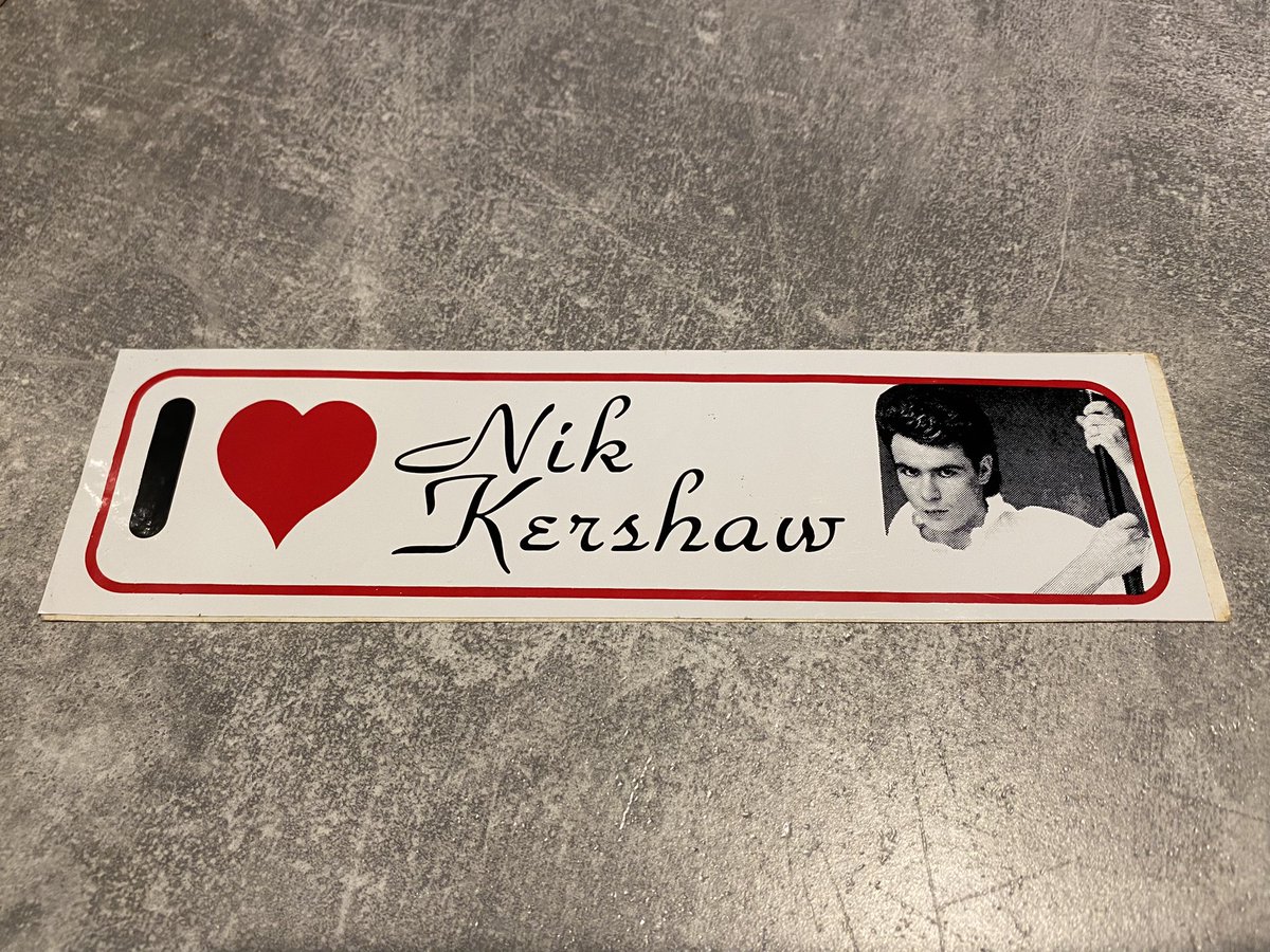 MackayLindsay's tweet photo. @NikKershaw my mum found my original 80’s window sticker (unused in case it got ruined 😂) whilst clearing out my old bedroom up in Orkney. If I take it to Scone next weekend, will you sign it for me please? I’ll be in the the VIP with my besties @carlacurlywurly &amp; @_snowbs 🤞🏻❤️ https://t.co/nvNGsAsj1B