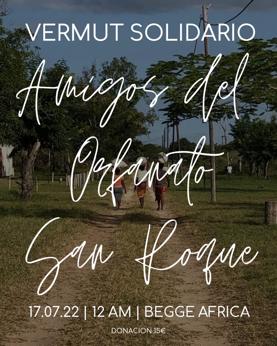 Vuelvo a Mozambique y para celebrarlo hemos montado mañana un vermut solidario en el Begge Africa de Barcelona 🥳
Ven a pasar un buen rato y audanos a llevar a cabo proyectos en el Orfanato San Roque 🥰