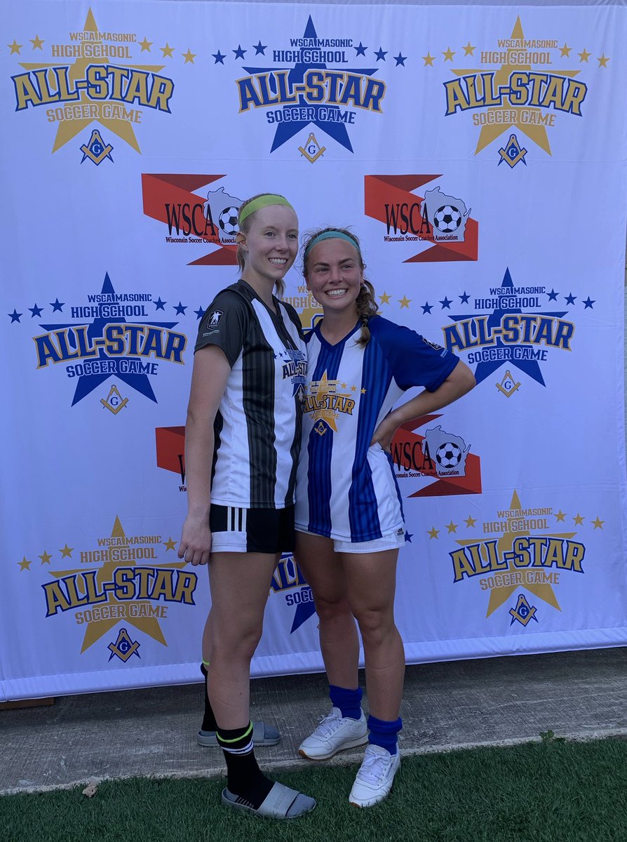 NDATritonSoccer's tweet photo. Carlene and Maggie at the State Masonic All star game. We’re going to miss these two, but both are going to rock it at @MSOEWSoc and @SNCWSoccer ! https://t.co/pM7tgGiezc