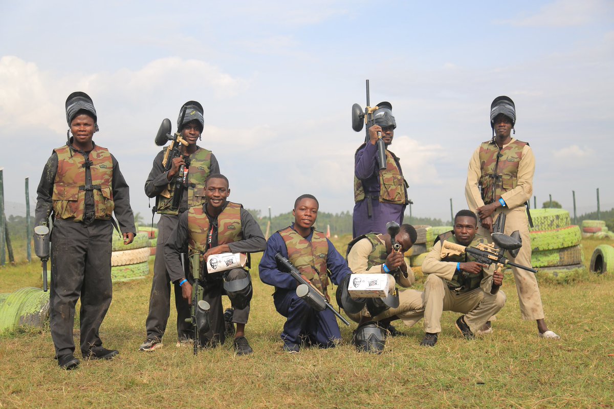 KFCinUganda's tweet photo. You're only as good as your team! Winners go head to head during the paint ball challenge @park_busika .
#KFCActionpack https://t.co/jtJ5lMBSRr