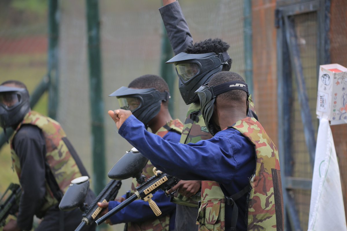 KFCinUganda's tweet photo. You're only as good as your team! Winners go head to head during the paint ball challenge @park_busika .
#KFCActionpack https://t.co/jtJ5lMBSRr