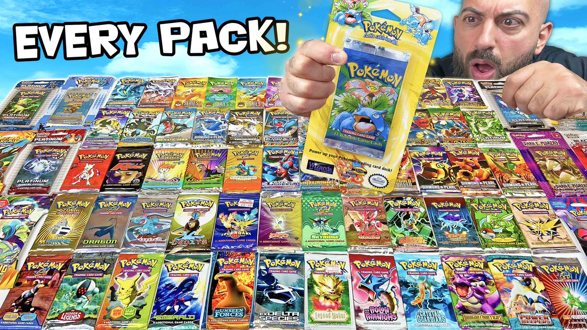 I opened every pack of Pokemon cards!! Watch here youtu.be/YYcLNrd_56A