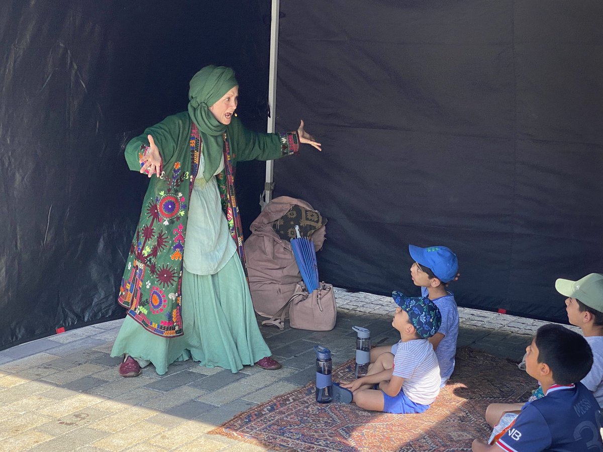 KhayaalTheatre's tweet photo. Sharing tales of wisdom, wonder and wit from #Sudan and #Rumi at Alif Communities’ #ColoursOfEid in St George’s Square, Luton this afternoon. It was such a treat to have young Ibrahim and Yahya join Eleanor in telling one of the stories. ⁦@bedlutcf⁩ https://t.co/OaOpdoEpLR