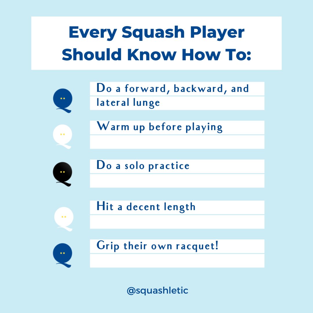 What else would you add to this list?!  

#squashletic #squashtraining #playsquash #squash #squashplayer #squashcanada