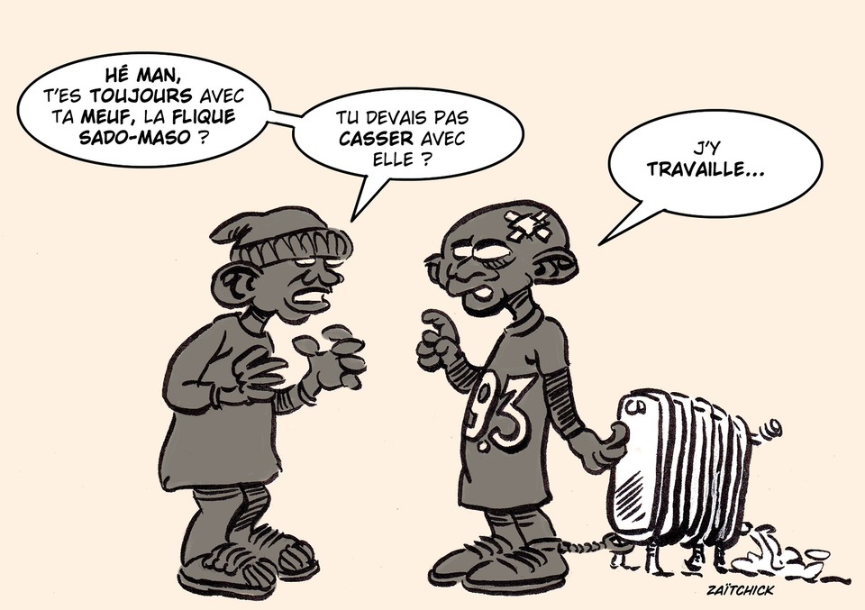 BlaguesDessins's tweet photo. Le #DessinDePresse de Zaรฏtchick : Liaison dangereuse
Retrouvez les dessins de Zaรฏtchick sur : https://t.co/VQNx0fUMZx
#DessinDeZaitchick #ActuDeZaitchick #Humour #Police #Flic #Flique #Fliquette #SadoMaso #SadoMasochisme https://t.co/YhYfDbUSAW