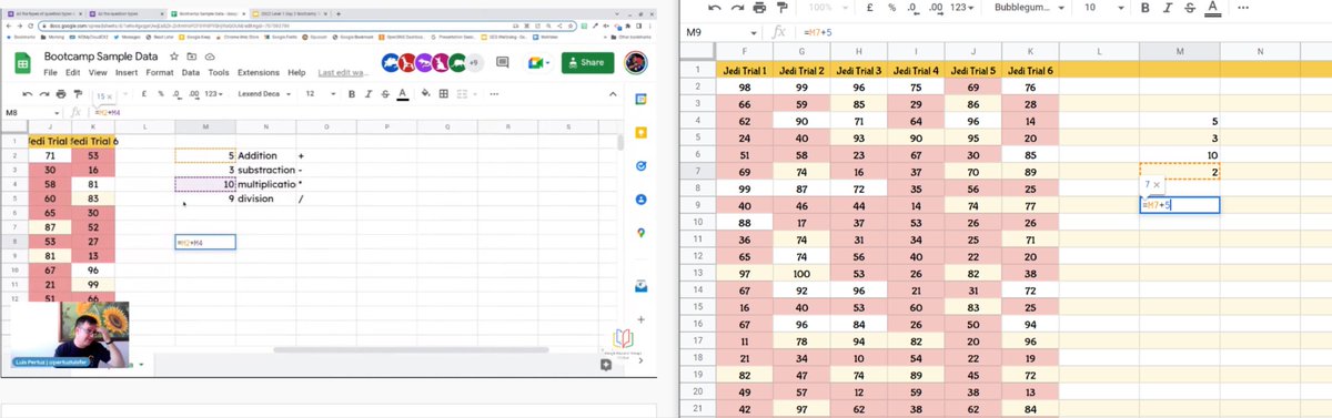 tarafarah7's tweet photo. Thanks, @pertuzluisfer! I was trying to keep up by doing everything alongside you! #GoogleSheets @GlobalGEG #Bootcamp22 https://t.co/YGo29FtxGq