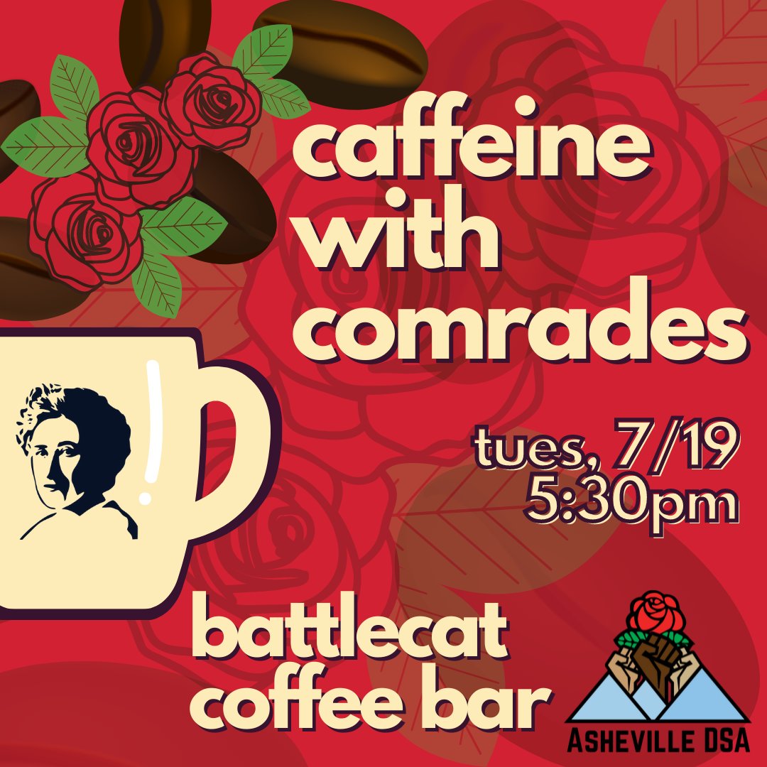 Tuesday! Come get to know your comrades and talk about the direction of the chapter in this half social, half strategy monthly gathering.
See you there! 🥖🌹