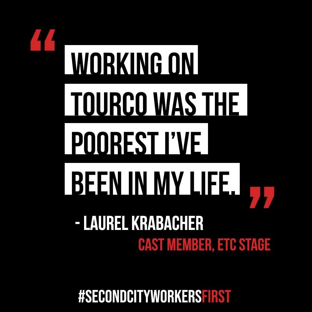 scworkers's tweet photo. 🧵: A testimonial from ETC cast member, Laurel Krabacher: "Working on TourCo was the poorest I've been in my life. Because of the unpredictability of the TourCo schedule I was unable to maintain a second job. https://t.co/RByS4TbQEM