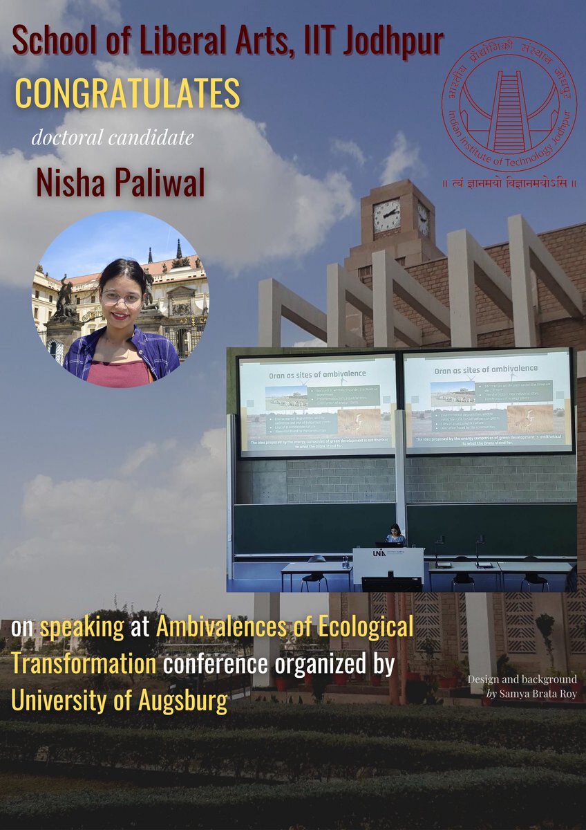 SoLA_IITJ's tweet photo. We congratulate Miss Nisha Paliwal on her achievement @NishaPaliwal17 https://t.co/u3639uyVjF