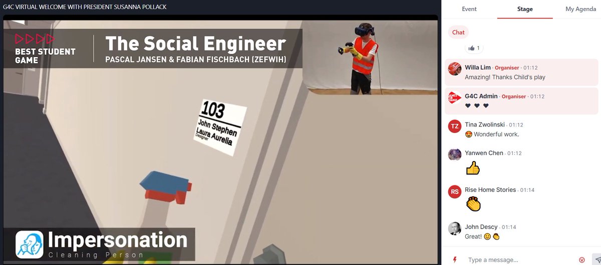 The Social Engineer (@the_se_game) on Twitter photo We are very pleased that The Social Engineer was showcased at this year’s <a href="/G4C/">Games for Change</a> Awards. It was a great pleasure for us to be part of it! We are grateful that our game prototype received so much positive feedback from both the scientific community and the gaming community. 🙏#G4C We are very pleased that The Social Engineer was showcased at this year’s <a href="/G4C/">Games for Change</a> Awards. It was a great pleasure for us to be part of it! We are grateful that our game prototype received so much positive feedback from both the scientific community and the gaming community. 🙏#G4C