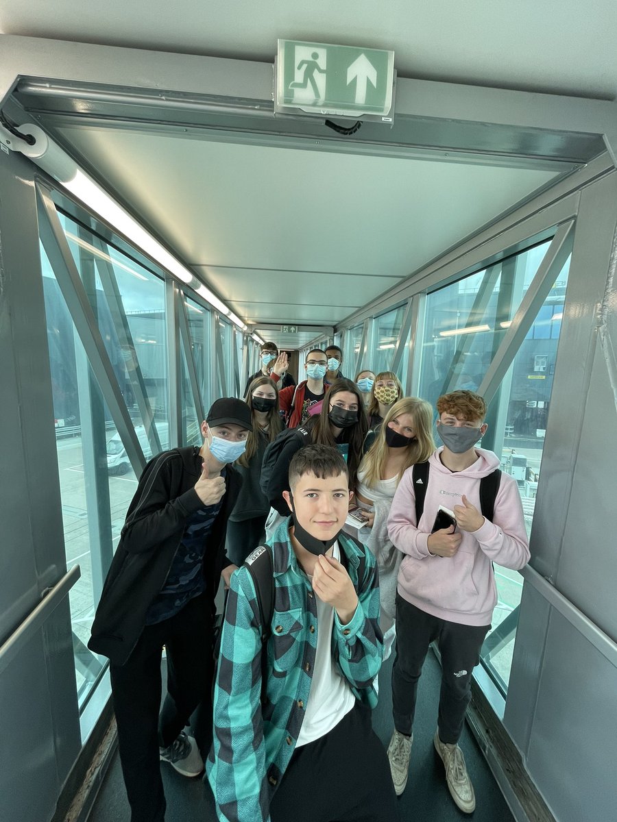 TodHighTravel's tweet photo. Students about to board the plane to Eswatini - see you there! #TeamTod https://t.co/FhQgOzZDYP