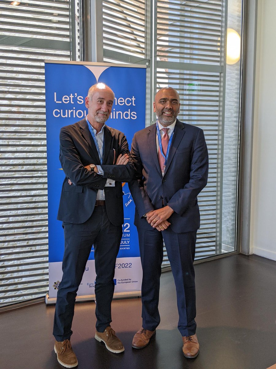 aaas's tweet photo. On July 13, AAAS CEO, Sudip Parikh (@sudipsparikh) met with @EU_Commission Director-General for Research & Innovation @EUScienceInnov, Jean-Eric Paquet (@JEPaquetEU) at #ESOF22 in Leiden, Netherlands. https://t.co/j8J4i0lp9g
