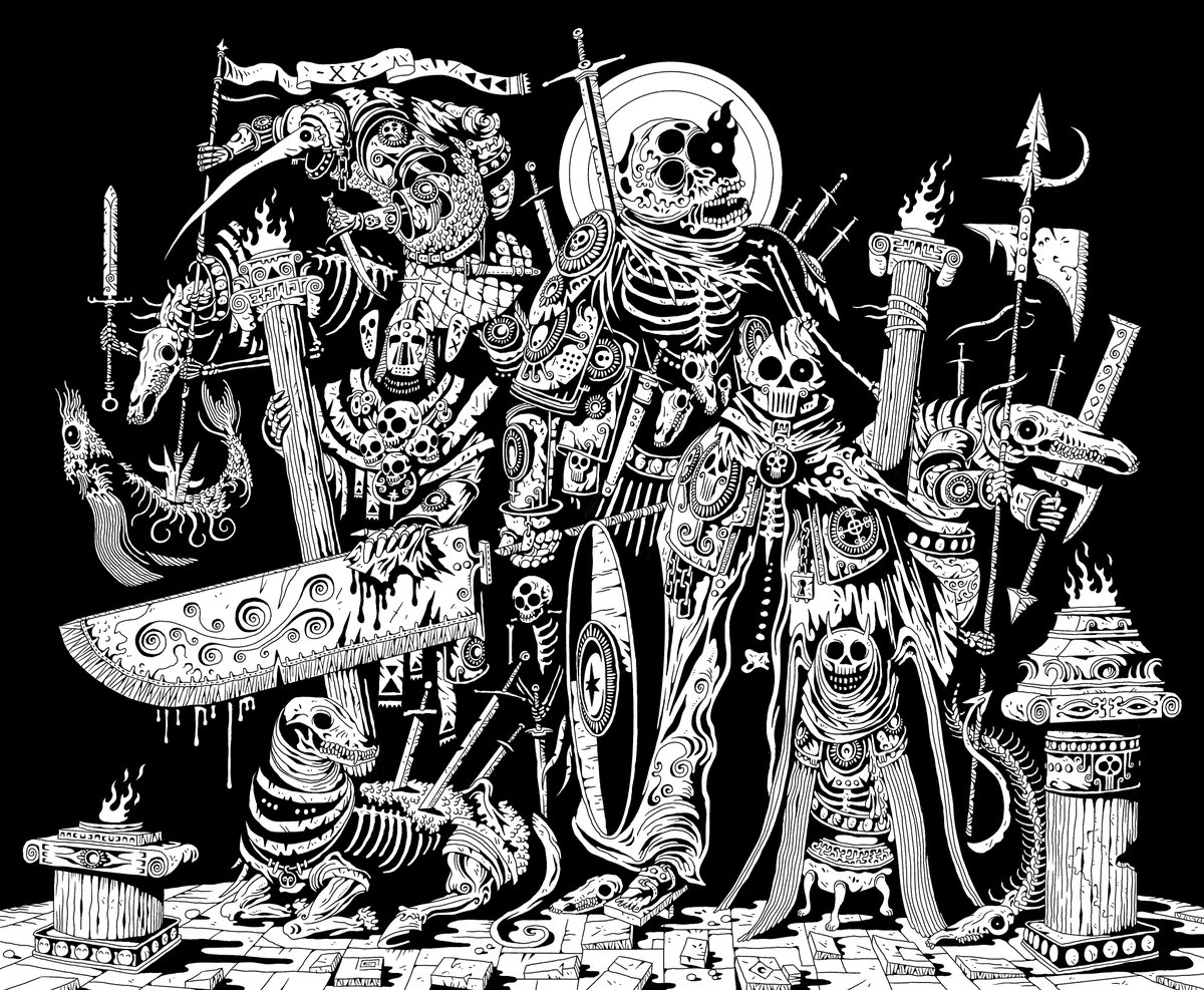 Lineart of 20 000 skeletons