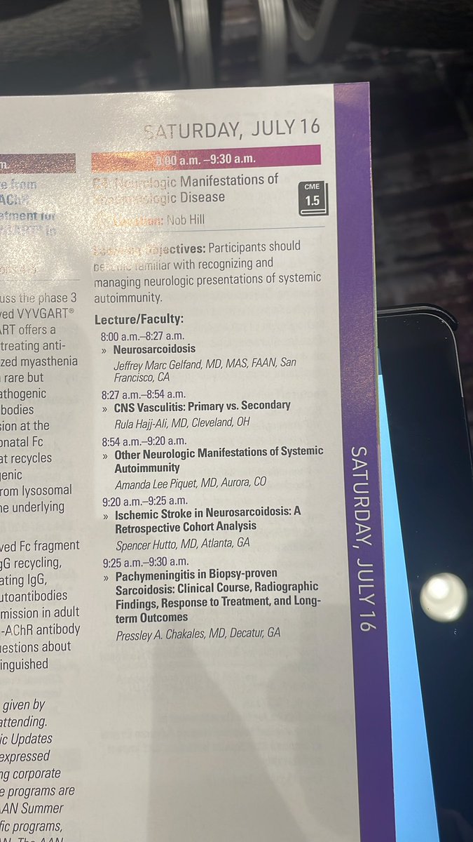 EmEvansNeuroMS's tweet photo. I’ve never been so gleefully conflicted over which talk to attend in all my life! Truly amazing lineup. And these are just the options for the first 90 minutes today!   #AANSC https://t.co/drqqvdTZXc