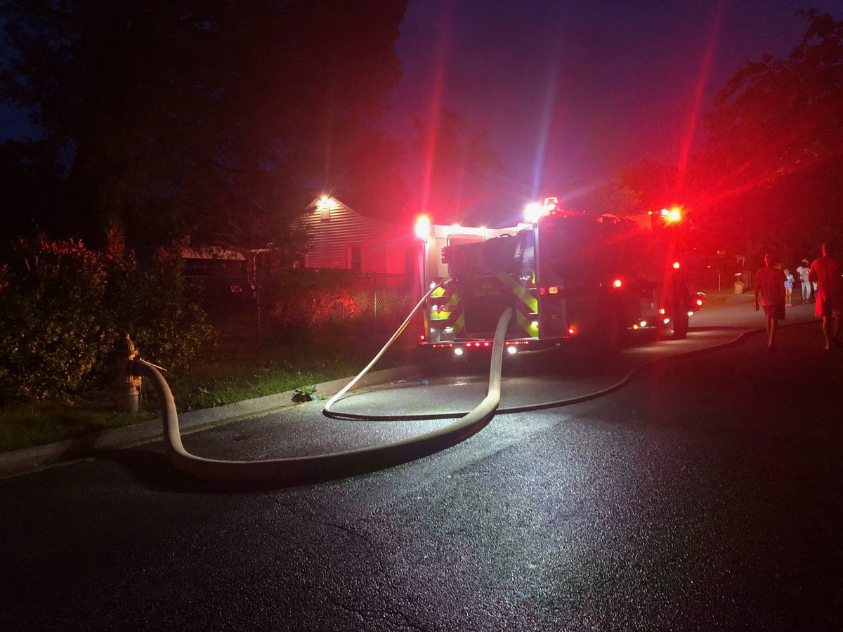 Kentland33's tweet photo. #Engine332 &amp; #Tower33 operated on the house on fire in the 2700 blk of Ocala Ave in Company 23s area last night. https://t.co/g3YKED4paq
