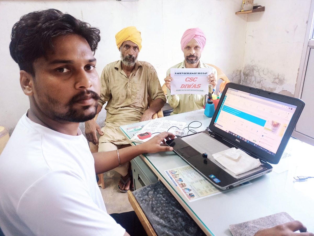cscvleunity2022's tweet photo. Very Happy Foundation Day to CSC  CSC  VLE Unity Team  Sri Muktsar Sahib have organized various works like Ishram Card, Law Department Services, DigiPay, Ayusman Card Health Insurance Scheme and Dakmitra camps
@cscvleunity2022
@dintya15 
@CSCegov_ 
@jpsinghch 
@CMOPb 
@Dakmitra https://t.co/xIxPLVu91S