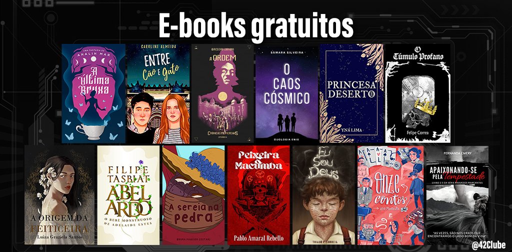 42Clube's tweet photo. 🧶Thread de e-books gratuitos na Amazon - 16/07! 

🛍️Vai comprar algo além dos gratuitos? Usa o link aqui pra ver as ofertas do dia (e ajudar a página)👉https://t.co/ppM3PiWlTi https://t.co/DokEnNgLhc