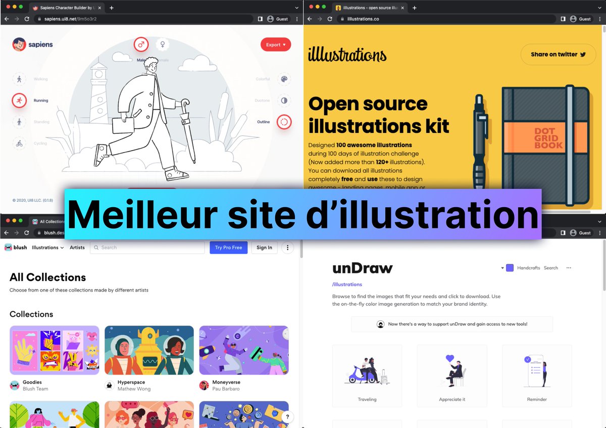 J'adore les illustrations pour rendre mes sites vivants ! Je te partage 5 ressources ❤️